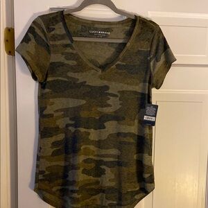 Lucky Brand Women's Short Sleeve Camouflage Tee